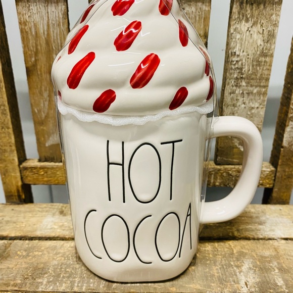 Rae Dunn HOT COCOA mug with whip cream topper - Picture 7 of 9